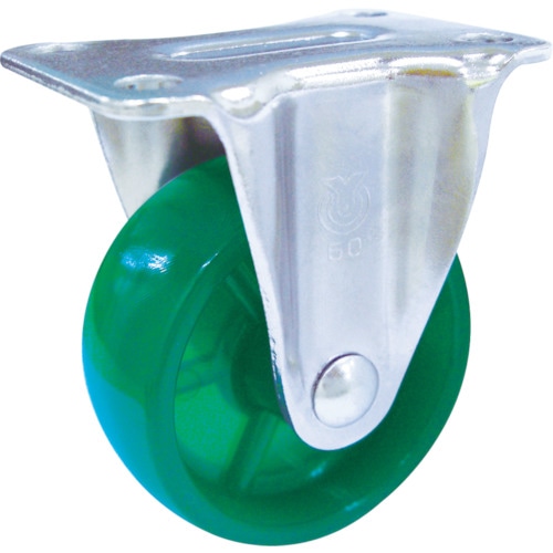 トラスコ中山 ユーエイ スケルトンキャスター固定車 38径ポリカーボネート車(緑)(ご注文単位1個)【直送品】