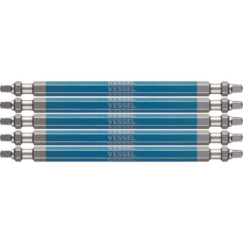 トラスコ中山 ベッセル 剛彩ビット 5本組 (両頭スクエア) SQ3×110mm（ご注文単位1パック）【直送品】