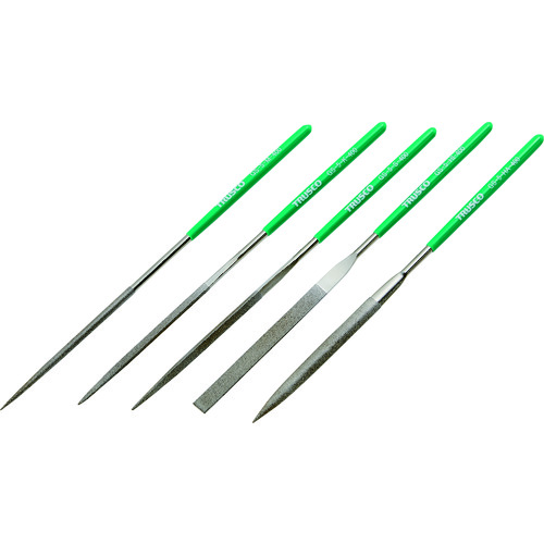トラスコ中山 TRUSCO ダイヤモンドヤスリ 精密用#400 5本セット 全長200mm(5本組サイズ)(ご注文単位1セット)【直送品】