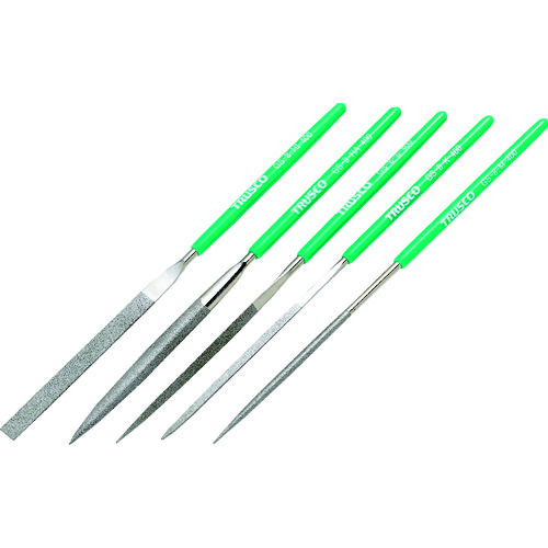 トラスコ中山 TRUSCO ダイヤモンドヤスリ 精密用#400 5本セット 全長180mm(8本組サイズ)(ご注文単位1セット)【直送品】