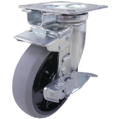 トラスコ中山 ユーエイ キャスター旋回固定式S付自在車 130径ナイロンホイルウレタン(ご注文単位1個)【直送品】