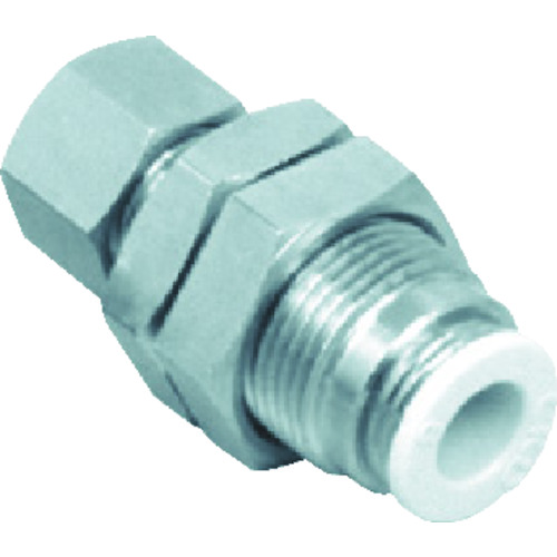 トラスコ中山 CKD チューブ継手 ニュージョイント 対締付ジョイント用 バルクヘッド 適合チューブ外径4mm(ご注文単位1個)【直送品】