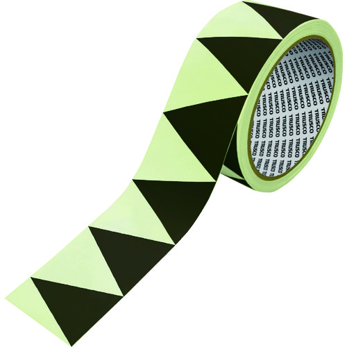 トラスコ中山 TRUSCO 高輝度蓄光ギザギザラインテープ 50x10m(ご注文単位1巻)【直送品】