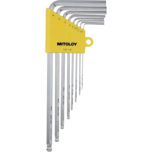 トラスコ中山 ミトロイ L型ホローレンチ ボールポイント ネオ ホルダー8本組(ご注文単位1セット)【直送品】