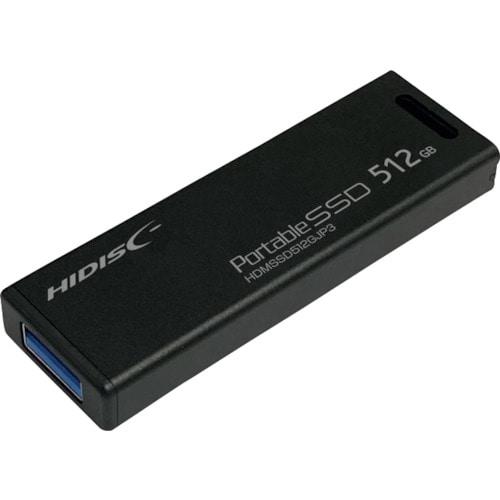 トラスコ中山 ハイディスク MiniStickポータブルSSD 512GB USB3.2Gen2対応データ 録画用(ご注文単位1個)【直送品】