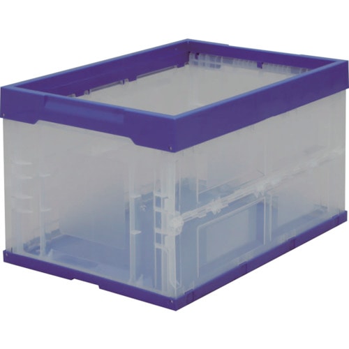トラスコ中山 IRIS 557699 ハード折りたたみコンテナ ブルー/クリア(ご注文単位1個)【直送品】