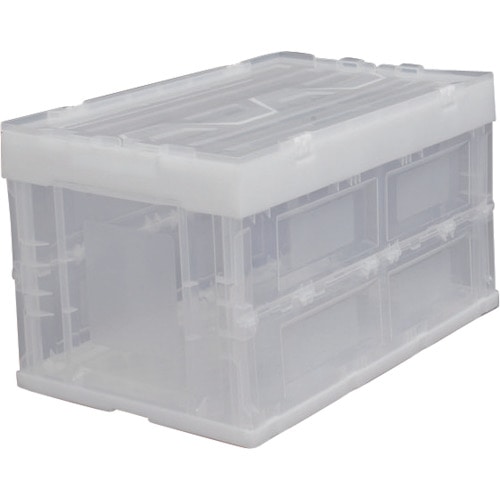 トラスコ中山 IRIS 556998 ハード折りたたみコンテナフタ一体型 HDOH-50L クリア(ご注文単位1個)【直送品】