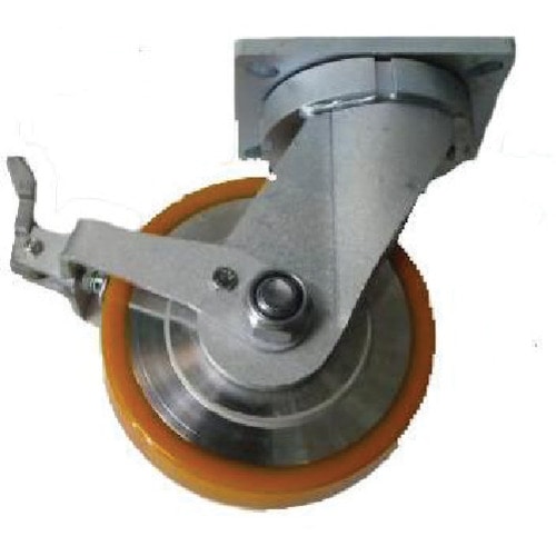 トラスコ中山 ヨドノ 超重量用高硬度ウレタン自在車ストッパー付 1500kg用(ご注文単位1個)【直送品】