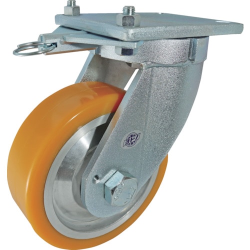 トラスコ中山 ヨドノ 超重量用高硬度ウレタン自在車旋回ロック付 2000kg用(ご注文単位1個)【直送品】