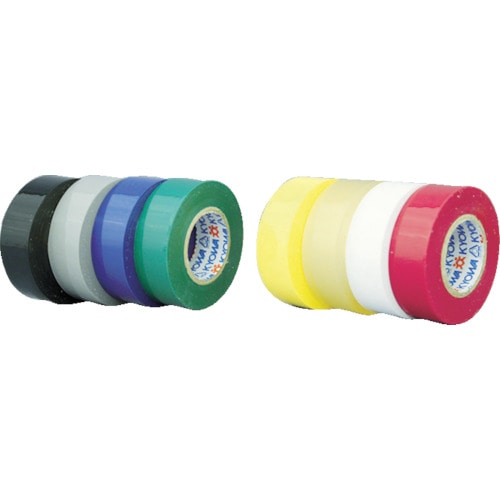 トラスコ中山 パイロン ビニルテープ 19mm×20m 黄 10巻入り（ご注文単位1パック）【直送品】