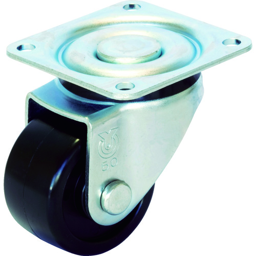 トラスコ中山 ユーエイ 重量用キャスター自在車 50径強化ナイロン車輪(ご注文単位1個)【直送品】