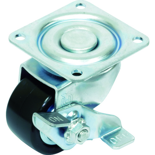 トラスコ中山 ユーエイ 重量用キャスターS付自在車 50径強化ナイロン車輪(ご注文単位1個)【直送品】