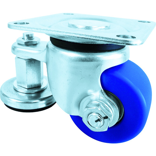 トラスコ中山 ユーエイ アジャスター付キャスター 自在車 65径 MCナイロン車輪(ご注文単位1個)【直送品】