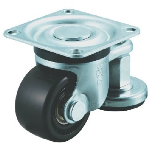 トラスコ中山 ユーエイ 重荷重用アジャスターフット付キャスター自在車75径強化ナイロン車輪(ご注文単位1個)【直送品】