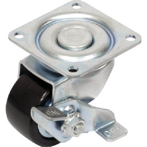 トラスコ中山 ユーエイ 重量用キャスター 自在車ストッパー付 75径 強化ナイロン車輪(ご注文単位1個)【直送品】