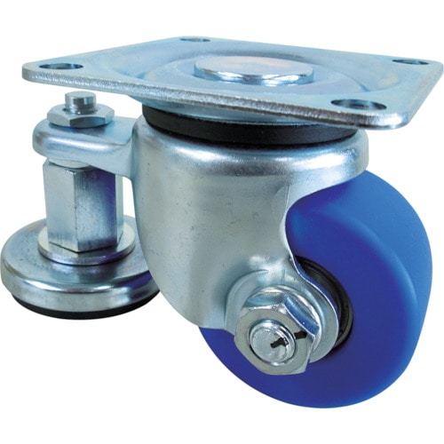 トラスコ中山 ユーエイ 重荷重用アジャスターフット付キャスター自在車75径MCナイロン車輪(ご注文単位1個)【直送品】