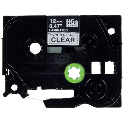 トラスコ中山 ブラザー HGEテープ 黒字/透明地/12mm(ご注文単位1パック)【直送品】