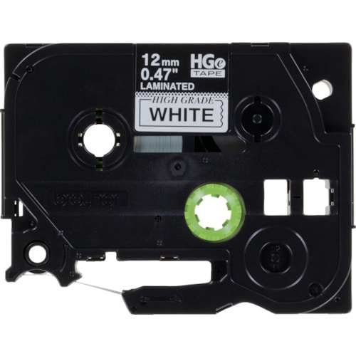 トラスコ中山 ブラザー HGEテープ 黒字/白地/12mm(ご注文単位1パック)【直送品】