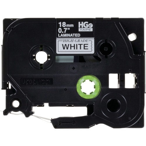 トラスコ中山 ブラザー HGEテープ 黒字/白地/18mm(ご注文単位1パック)【直送品】