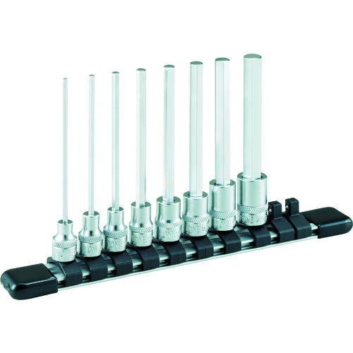 トラスコ中山 TONE ロングヘキサゴンソケットセット(ホルダー付) 8pcs 差込角6.35mm（ご注文単位1セット）【直送品】