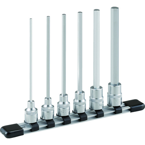 トラスコ中山 TONE 超ロングヘキサゴンソケットセット(ホルダー付)6pcs（ご注文単位1セット）【直送品】
