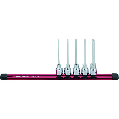 トラスコ中山 ミトロイ 3/8 ヘックスソケット ロング ホルダーセット 5コマ6点（ご注文単位1セット）【直送品】