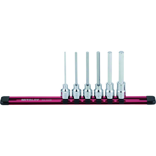 トラスコ中山 ミトロイ 3/8 ヘックスソケット ロング ホルダーセット 6コマ7点（ご注文単位1セット）【直送品】