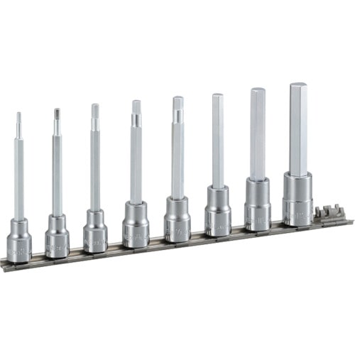 トラスコ中山 TONE ロングヘキサゴンソケットセット(ホルダー付) 8pcs 差込角9.5mm（ご注文単位1セット）【直送品】