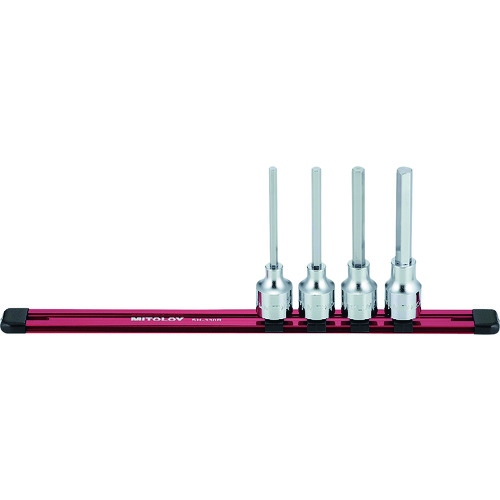 トラスコ中山 ミトロイ 1/2 ヘックスソケット ロング ホルダーセット 4コマ5点（ご注文単位1セット）【直送品】