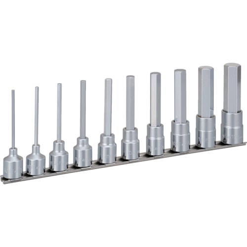 トラスコ中山 TONE ロングヘキサゴンソケットセット(ホルダー付) 10pcs（ご注文単位1セット）【直送品】