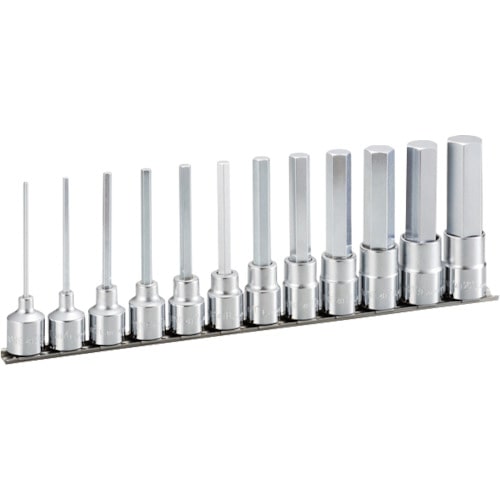 トラスコ中山 TONE ロングヘキサゴンソケットセット(ホルダー付) 12pcs（ご注文単位1セット）【直送品】