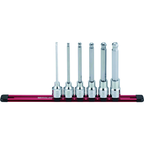 トラスコ中山 ミトロイ 1/2 ヘックスソケット ボールポイント ロング ホルダーセット 6コマ7点（ご注文単位1セット）【直送品】