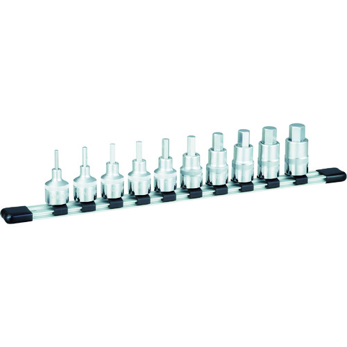 トラスコ中山 TONE ヘキサゴンソケットセット(インチホルダー付) 10pcs 差込角12.7mm（ご注文単位1セット）【直送品】