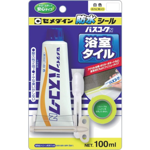 トラスコ中山 セメダイン バスコークN 白 P100ml HJ-153(ご注文単位1本)【直送品】