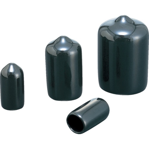 トラスコ中山 IWATA 保護キャップ 丸 (100個入) 黒 366-1008(ご注文単位1袋)【直送品】