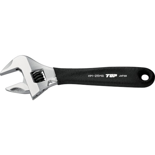 トラスコ中山 TOP ワークワイド(ガタ無しモンキレンチ)グリップ付 258-0037(ご注文単位1個)【直送品】