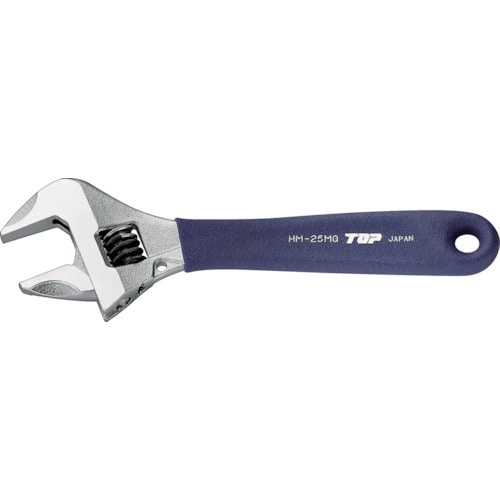 トラスコ中山 TOP ワークワイド(ガタ無しモンキレンチ)グリップ付 258-0051(ご注文単位1個)【直送品】
