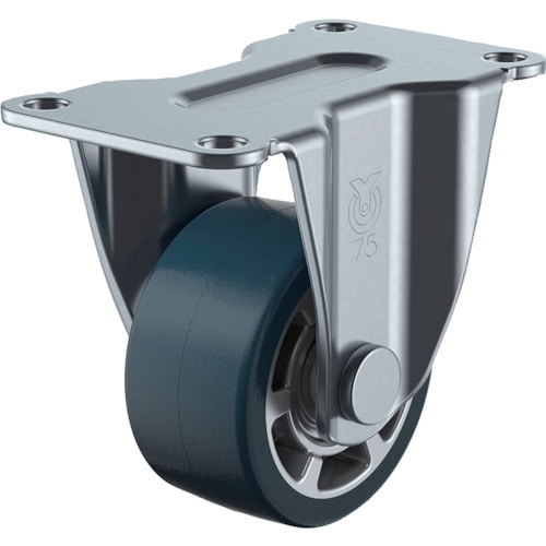 トラスコ中山 ユーエイ 重量用キャスター 固定車 65径 アルミホイルウレタン車輪(ご注文単位1個)【直送品】