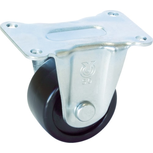 トラスコ中山 ユーエイ 重量用キャスター 固定車 75径 強化ナイロン車輪(ご注文単位1個)【直送品】