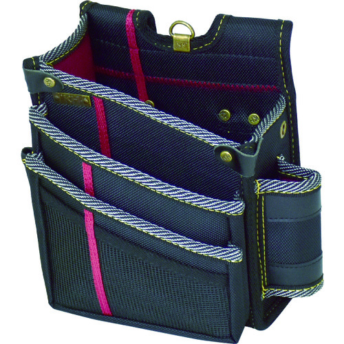 トラスコ中山 KH 進化ウエストバッグ3段 黒/緋 左(ご注文単位1個)【直送品】