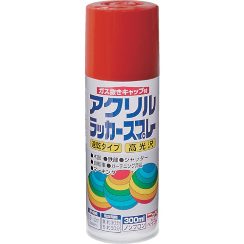 トラスコ中山 ニッぺ アクリルラッカースプレー 300ml レッド HWE009-300(ご注文単位1本)【直送品】