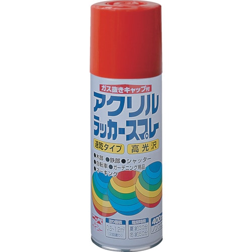 トラスコ中山 ニッぺ アクリルラッカースプレー 400ml レッド HWE009-400(ご注文単位1本)【直送品】