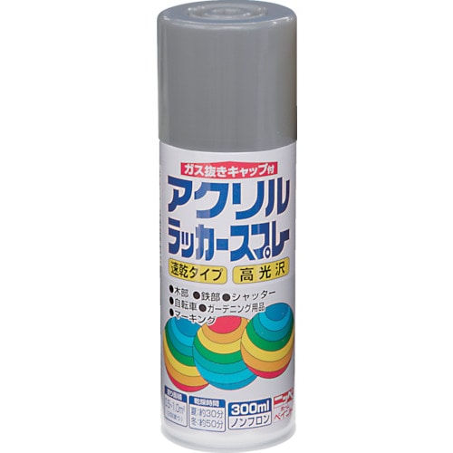 トラスコ中山 ニッぺ アクリルラッカースプレー 300ml シルバーメタリック HWE022-300(ご注文単位1本)【直送品】