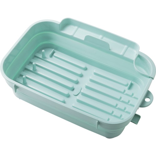 トラスコ中山 伊勢藤 おりたたみ水切りバスケット ミントグリーン(ご注文単位1個)【直送品】