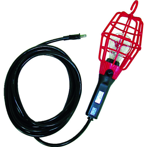 トラスコ中山 ハタヤ 補助コードランプ 60W耐震電球付 電線10m ランプガード赤(ご注文単位1台)【直送品】