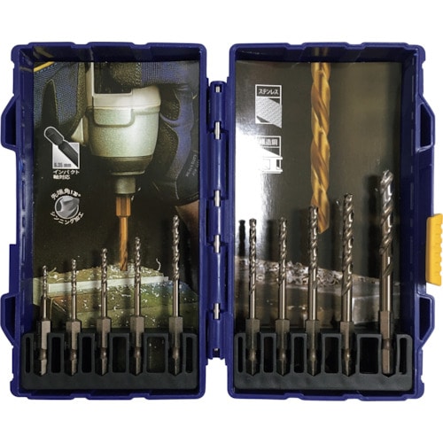 トラスコ中山 IRWIN ステンレス用六角軸ドリルビット10本セット 2.0mm-6.0mm(ご注文単位1セット)【直送品】