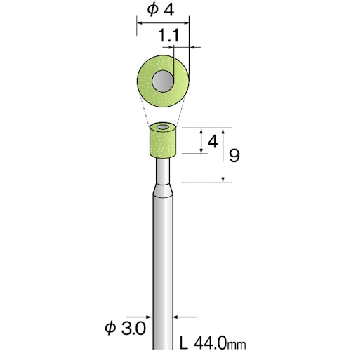 トラスコ中山 ミニモ ビトリファイドダイヤモンドバー#170 Φ4(ご注文単位1本)【直送品】
