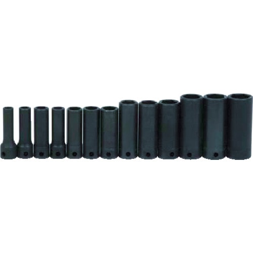 トラスコ中山 WILLIAMS 3/8ドライブ ディープソケットセット 6角 13個 インパク(ご注文単位1セット)【直送品】