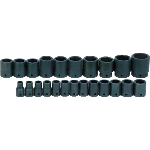 トラスコ中山 WILLIAMS インパクト用ソケットセット 1/2 ディープ 6角 24個(ご注文単位1セット)【直送品】