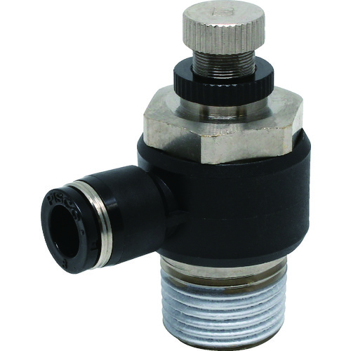 トラスコ中山 ピスコ スピードコントローラ エルボ メーターイン制御チューブ8ネジR1/2（ご注文単位1個）【直送品】